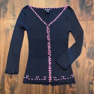 BETSEY JOHNSON Silk Cardigan Sweater